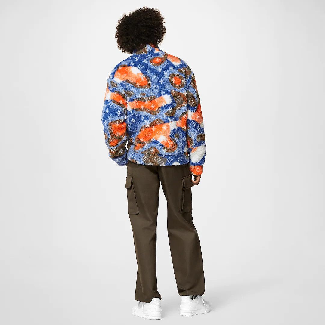 Louis Vuitton Jacquard Camo Fleece Blouson Blue/Orange/White