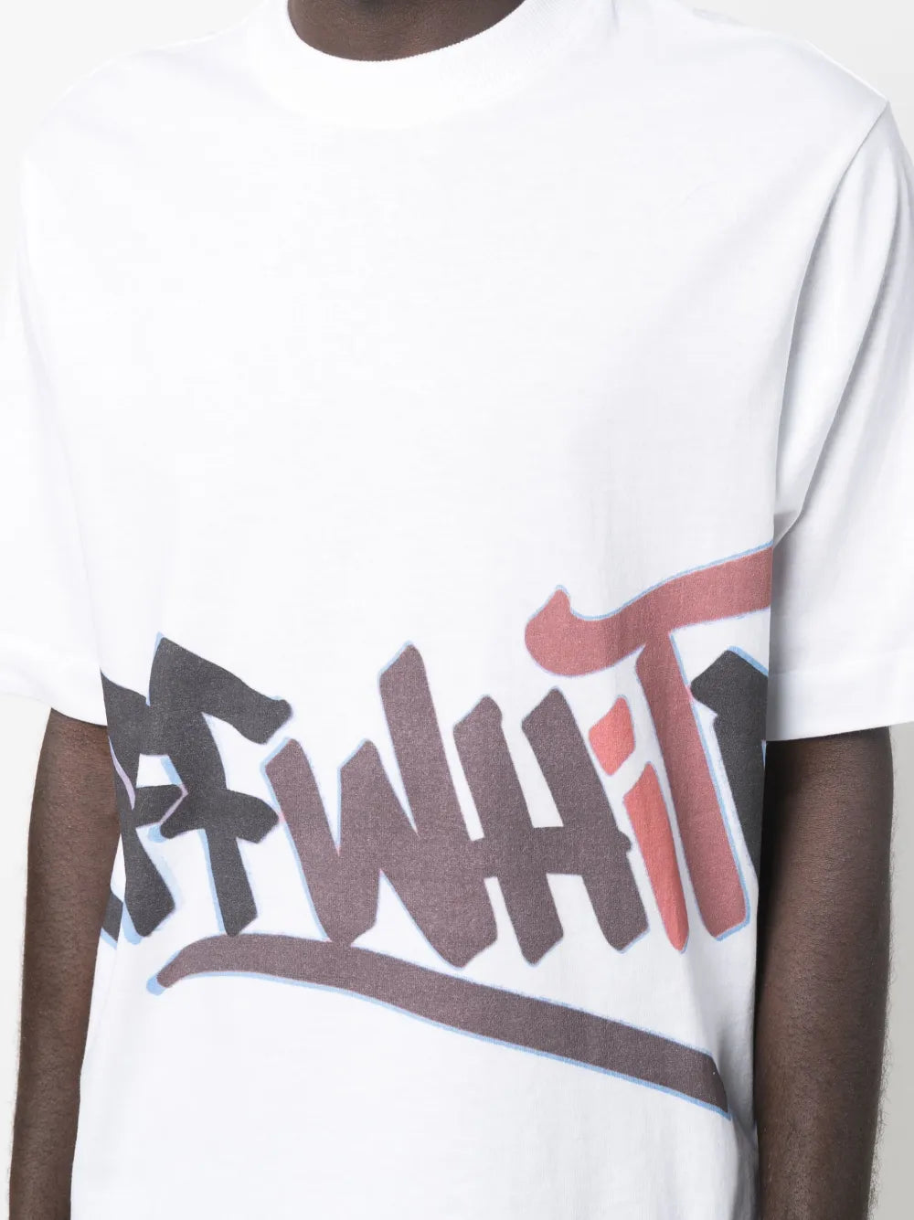 Off White graffiti-logo print T-shirt