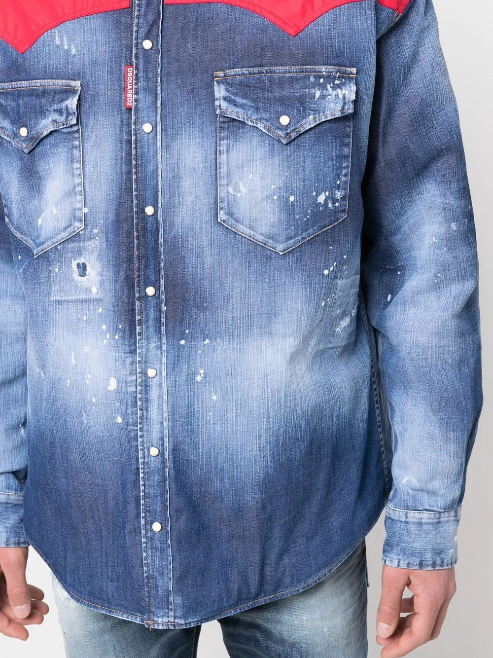 Dsquared2 hooded hybrid denim jacket