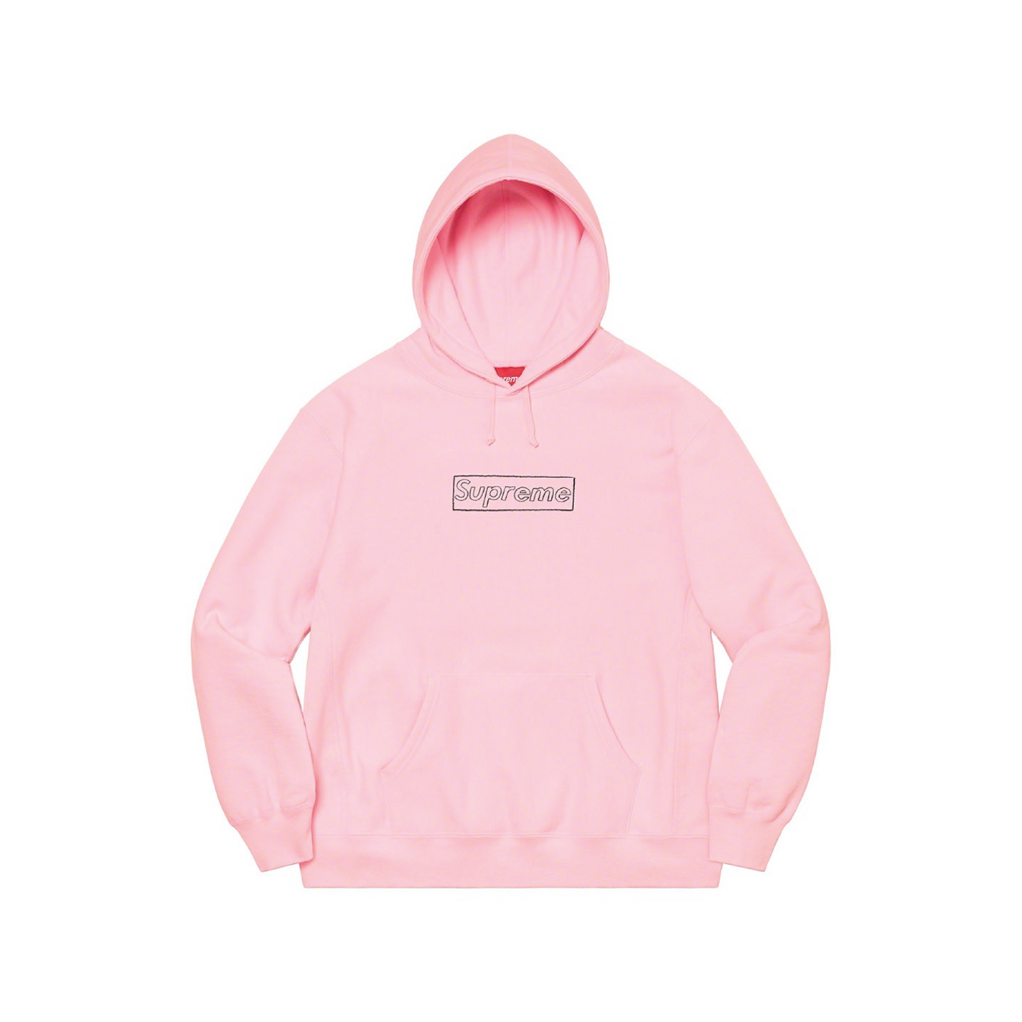 Supreme Kaws Chalk Box Logo Hoodie Light Pink