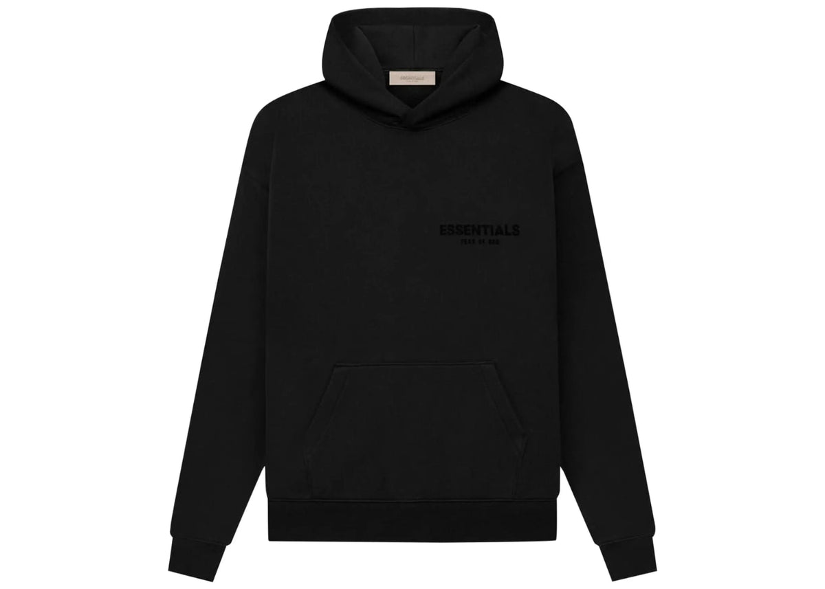 Fear of God Essentials Pullover Chest Logo Hoodie Stretch Limo Black