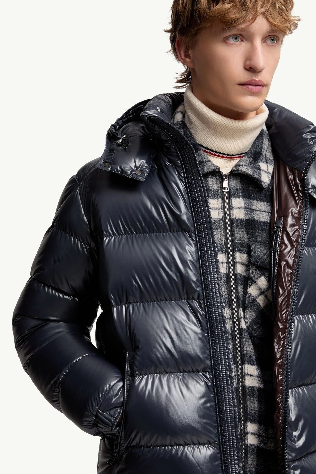 Moncler Maya Hooded Short Down Jacket Navy