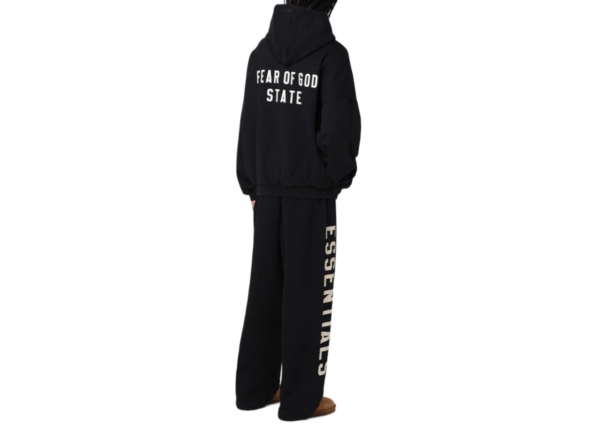 Fear of God Essentials Heavy Fleece Full Zip-up Hoodie Black