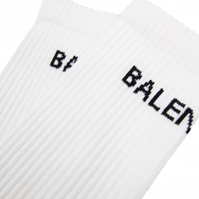 Balenciaga Logo Tennis Socks White