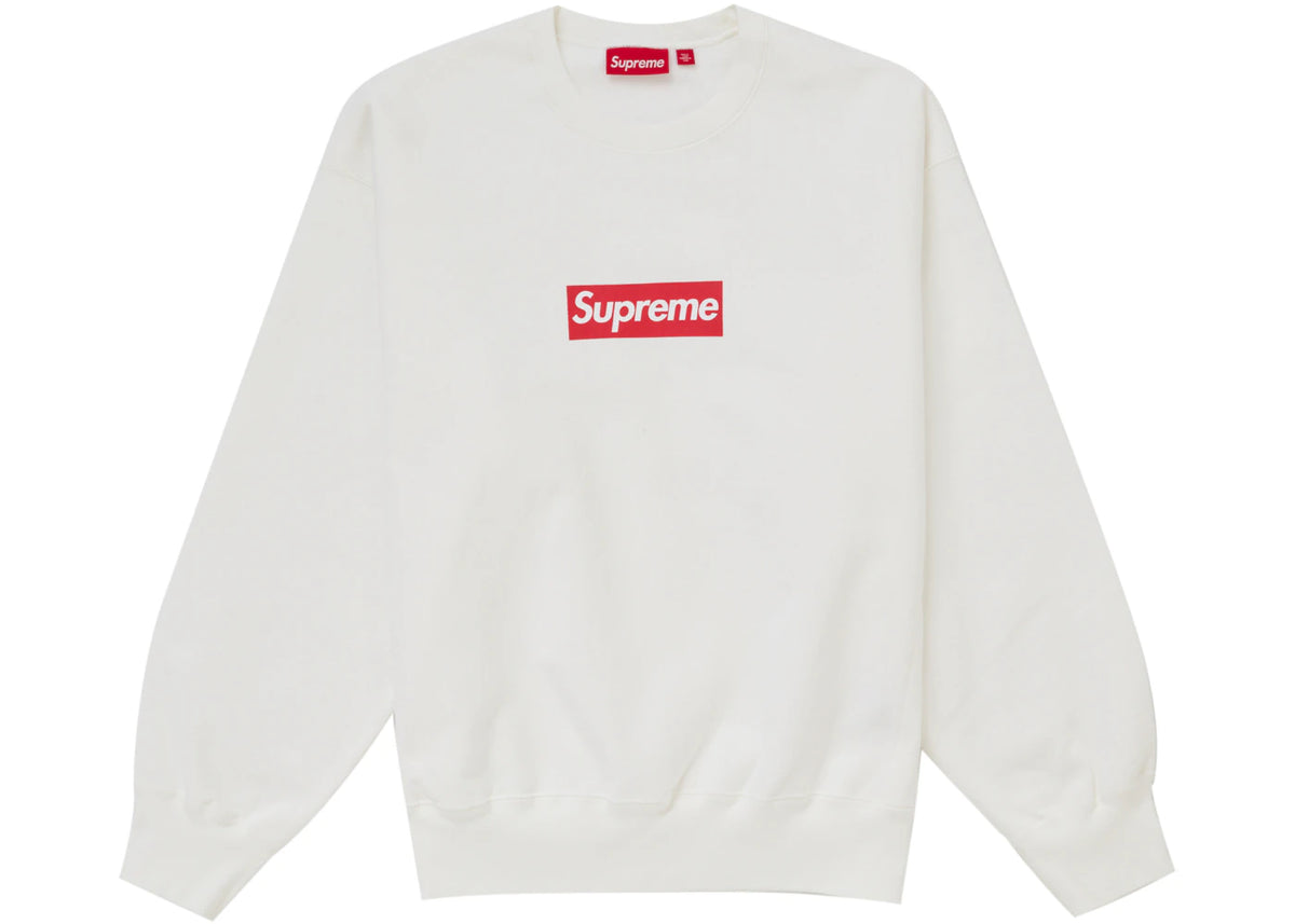 Supreme Washed Box Logo Crewneck White