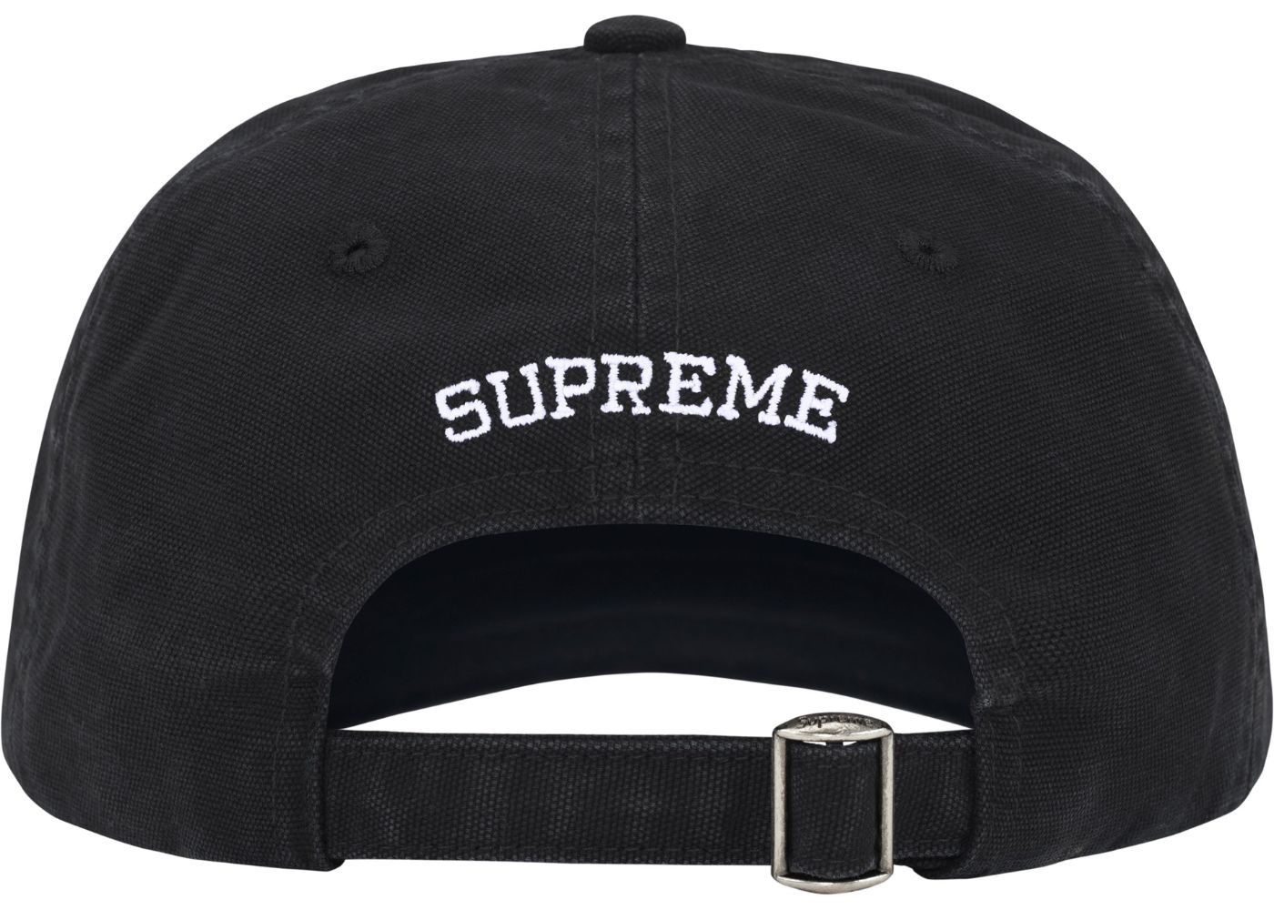 Supreme Washed Canvas S Logo 6-Panel Cap Black