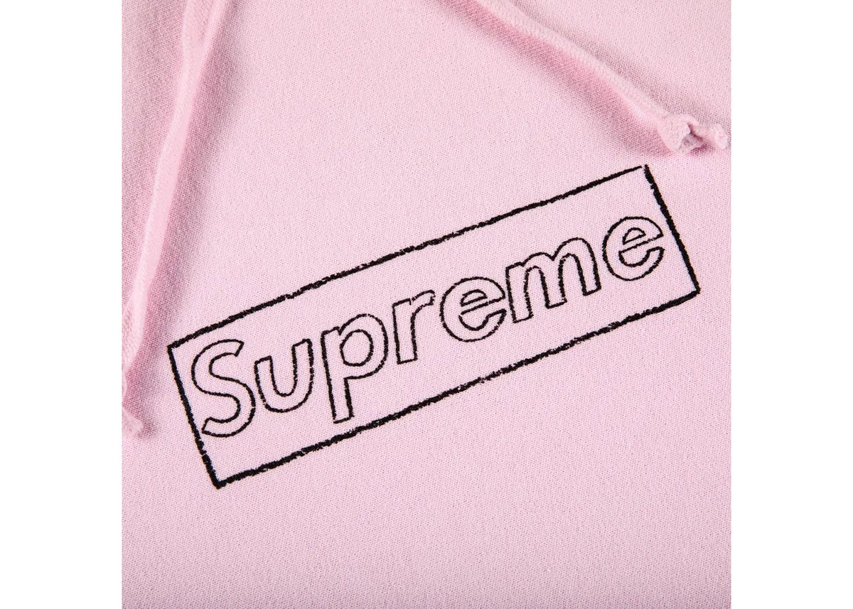 Supreme KAWS Chalk Logo Hoodie Light Pink