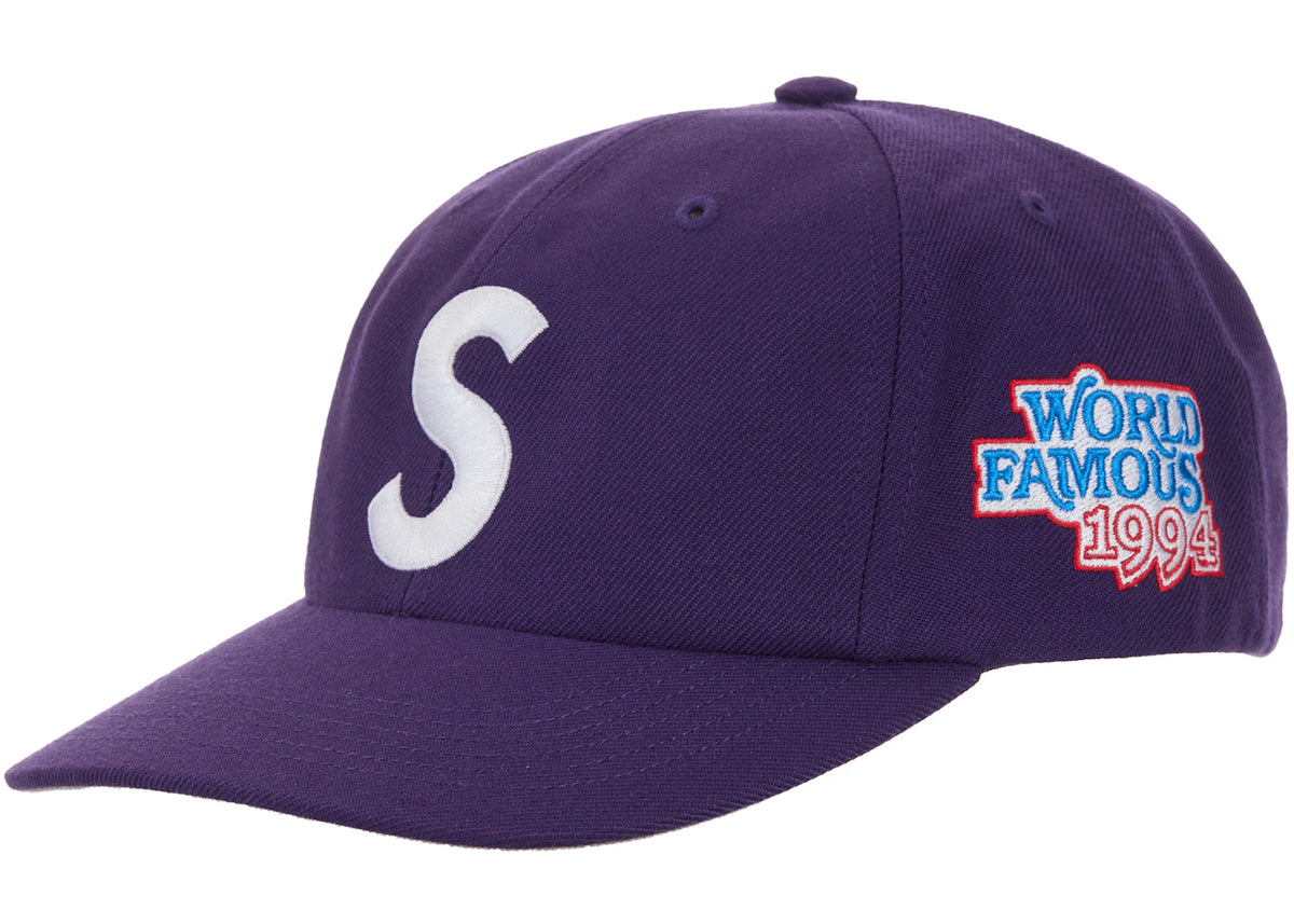 Supreme World Famous S Logo 6-Panel Cap Purple