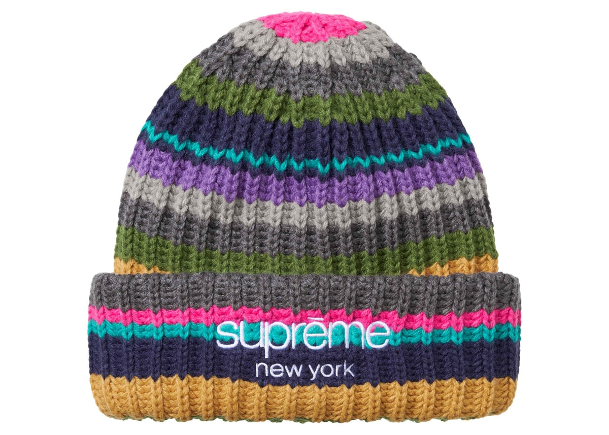 Supreme Classic Logo Chunky Ribbed Beanie (FW26) Multicolor