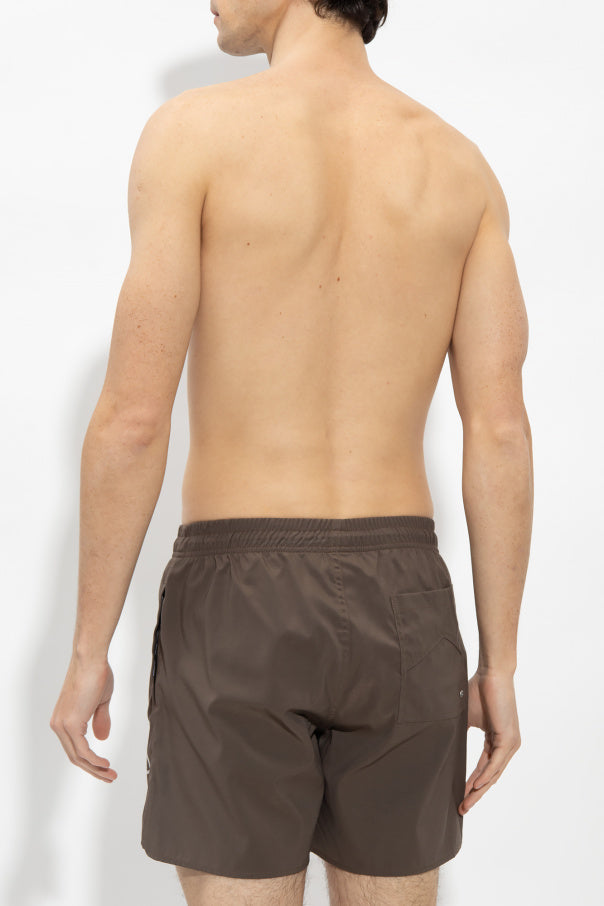 Rhude Logo Swim Shorts Brown