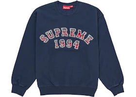 Supreme Plaid Arc Crewneck Navy