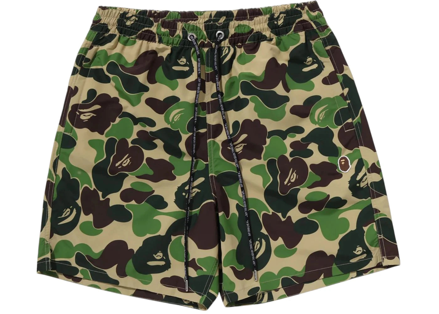 BAPE ABC Camo One Point Relaxed Fit Swim Shorts Green