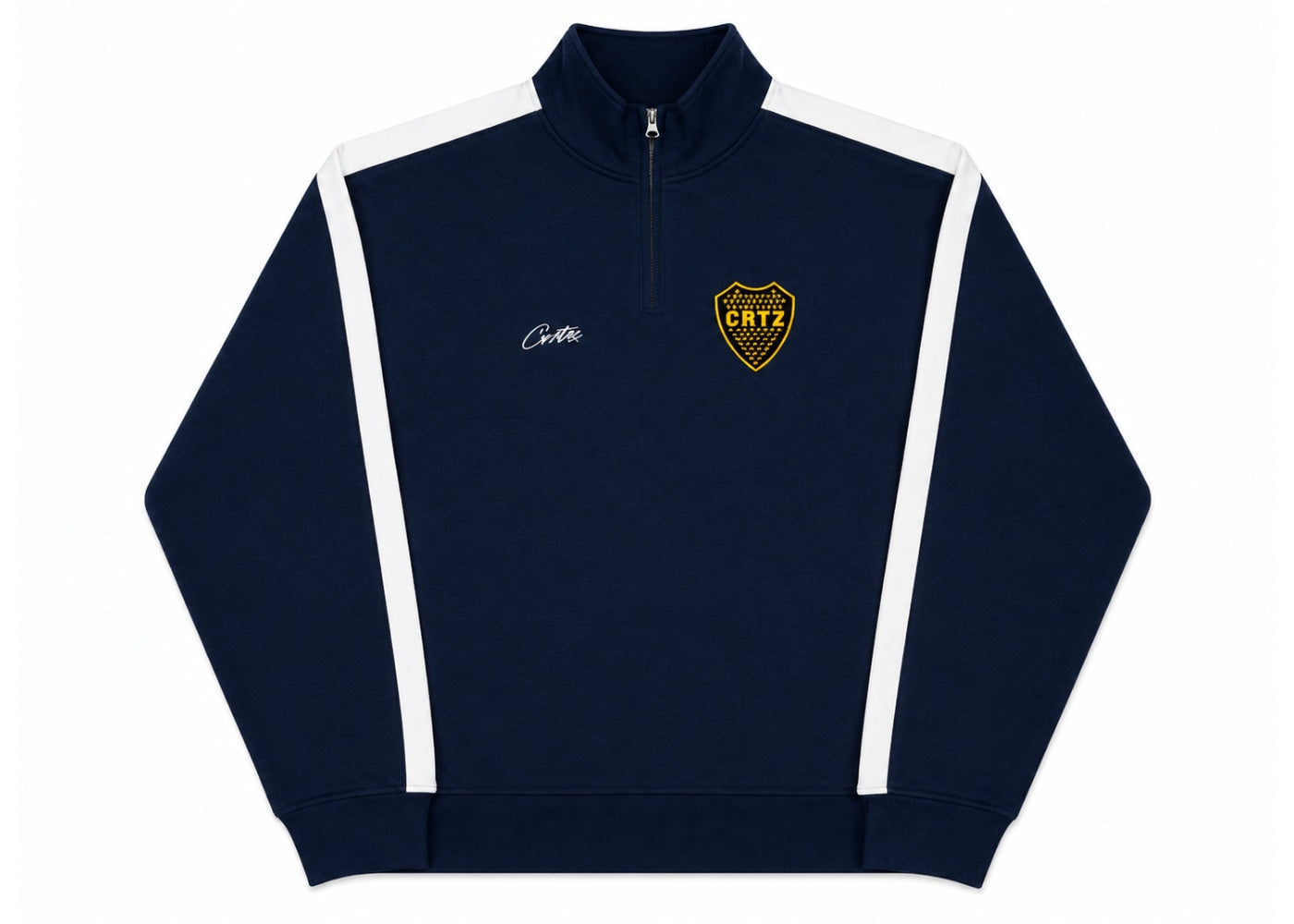 Corteiz Boca Quarter Zip Hoodie Navy