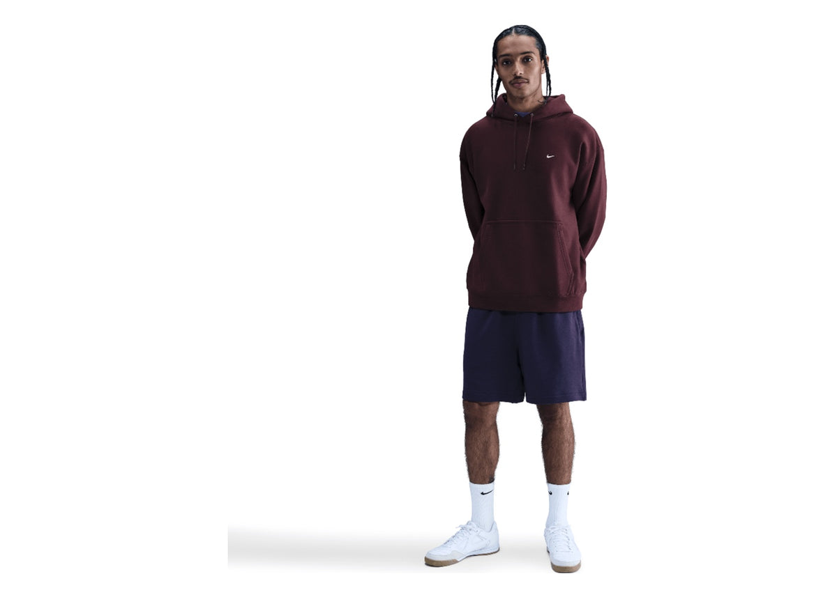 Nike Solo Swoosh Men's Pullover Hoodie Burgundy Crush/Burgundy Crush/White