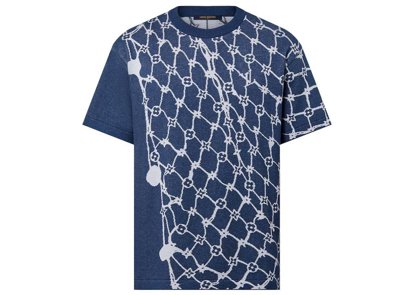 Louis Vuitton Net Cotton T-shirt Navy Blue