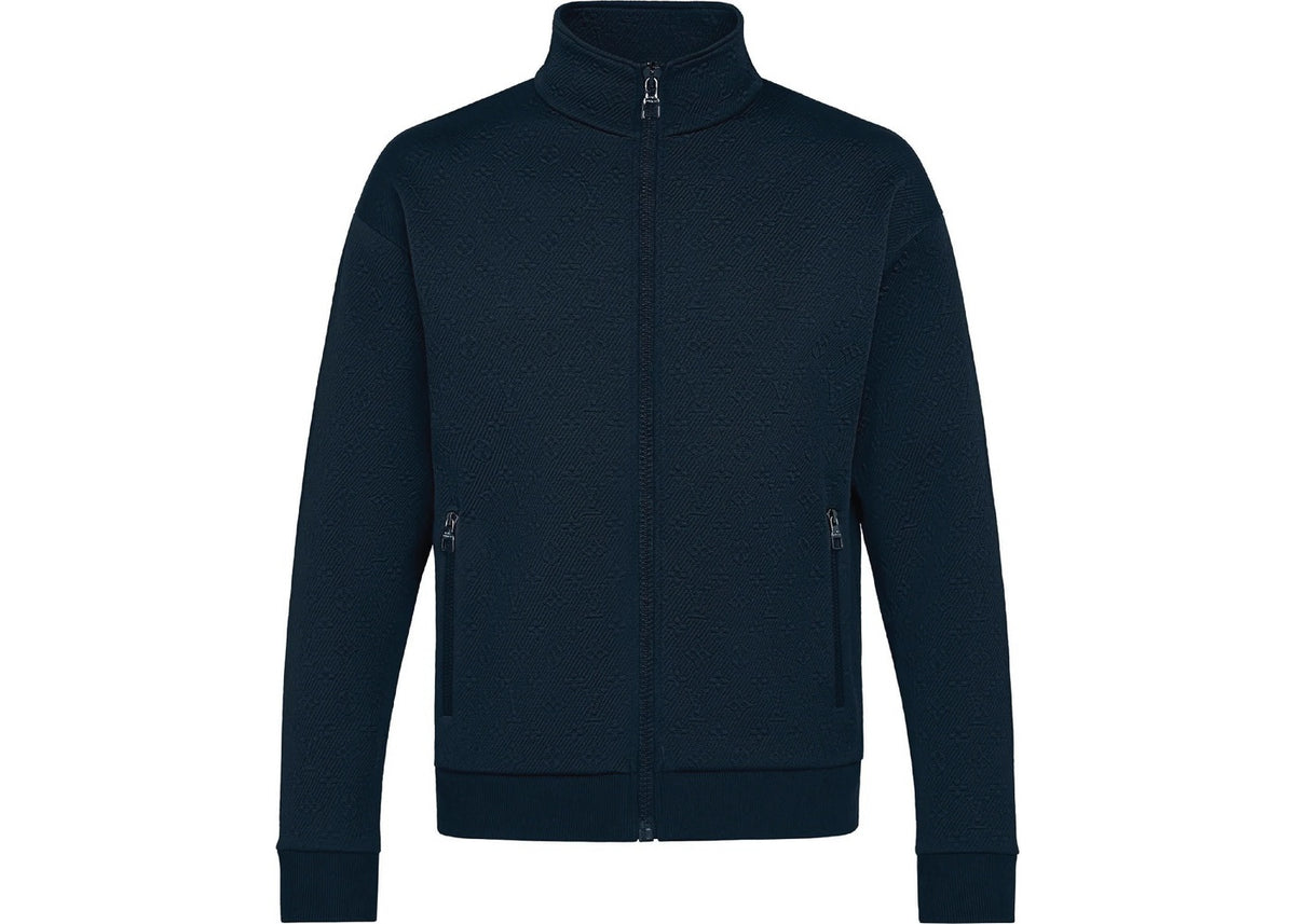 Louis Vuitton Monogram Zip Up Hoodie Navy Blue