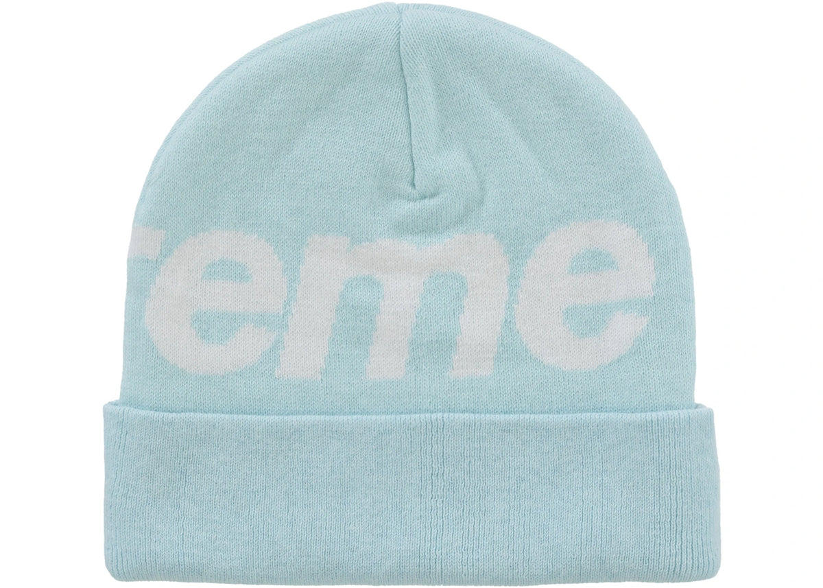 Supreme Big Logo Beanie (FW25) Light Blue
