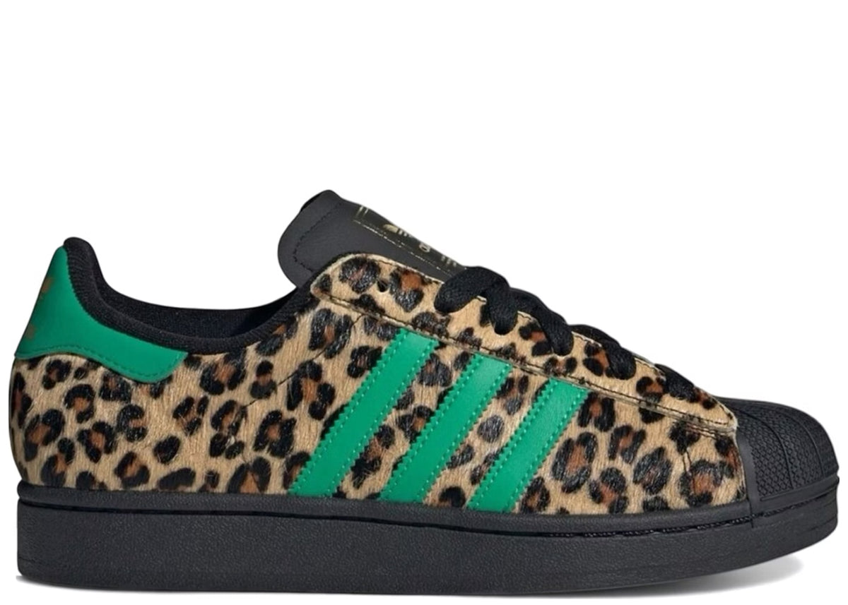 adidas Superstar Black Green Leopard (Women's)