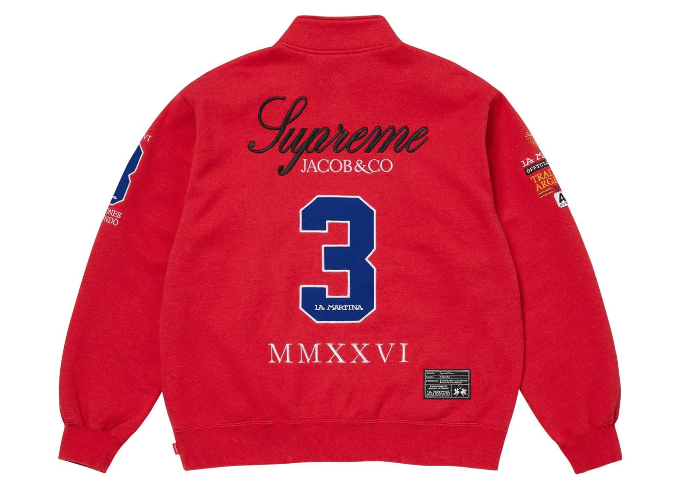 Supreme La Martina Jacob & Co Zip Up Sweatshirt Red