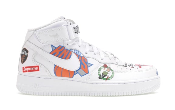 Nike Air Force 1 Mid Supreme NBA White