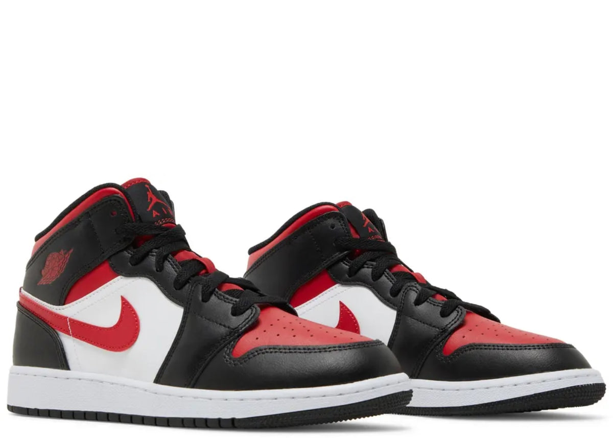 Air Jordan 1 Mid Black Fire Red (GS)