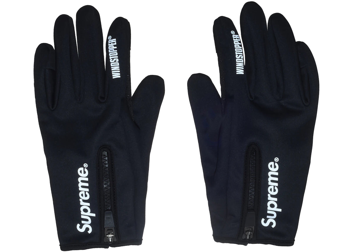Supreme WINDSTOPPER Zip Gloves (FW25) Black