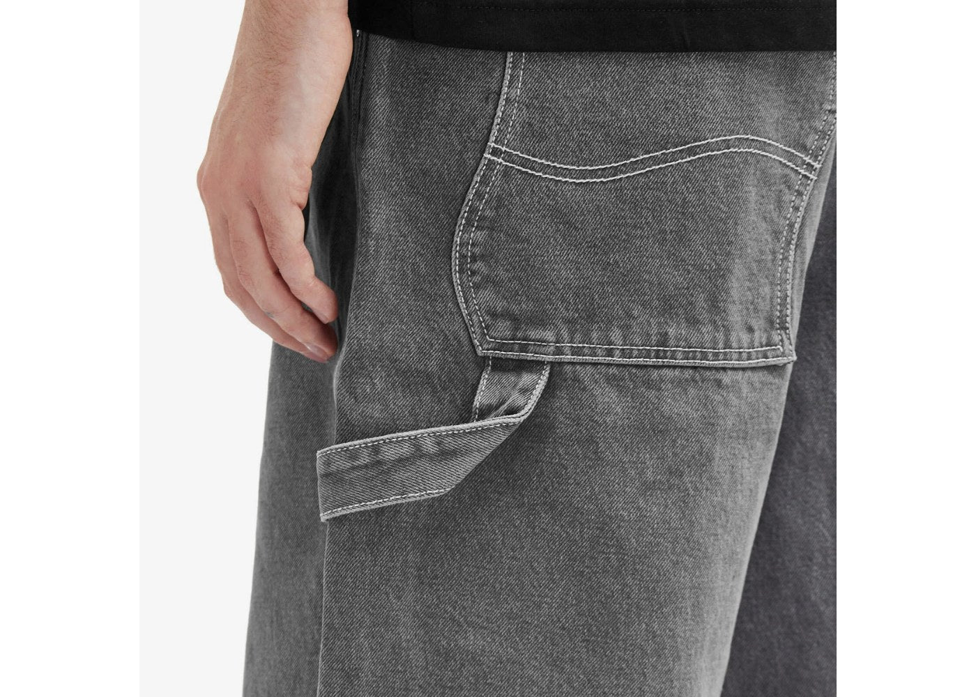 Dime Classic Denim Shorts Faded Grey Black