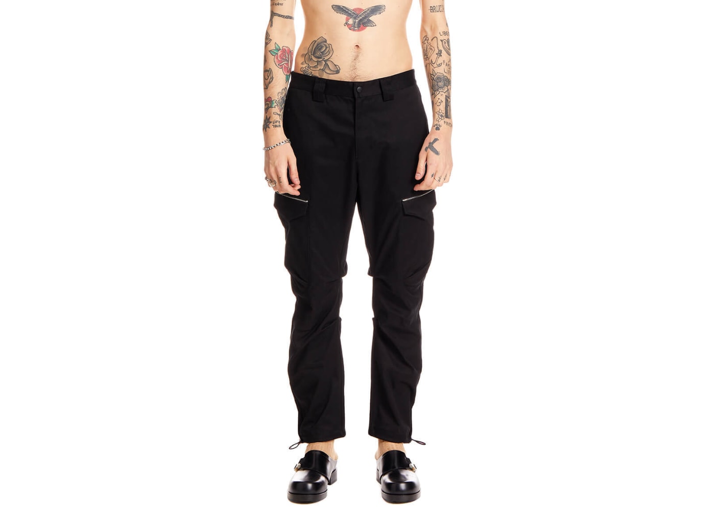 Marcelo Burlon Cross Cargo Cotton Pants Black