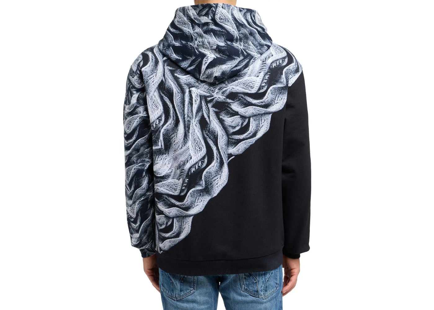Carlo Colucci Artificial Knit Hoodie Black Grey