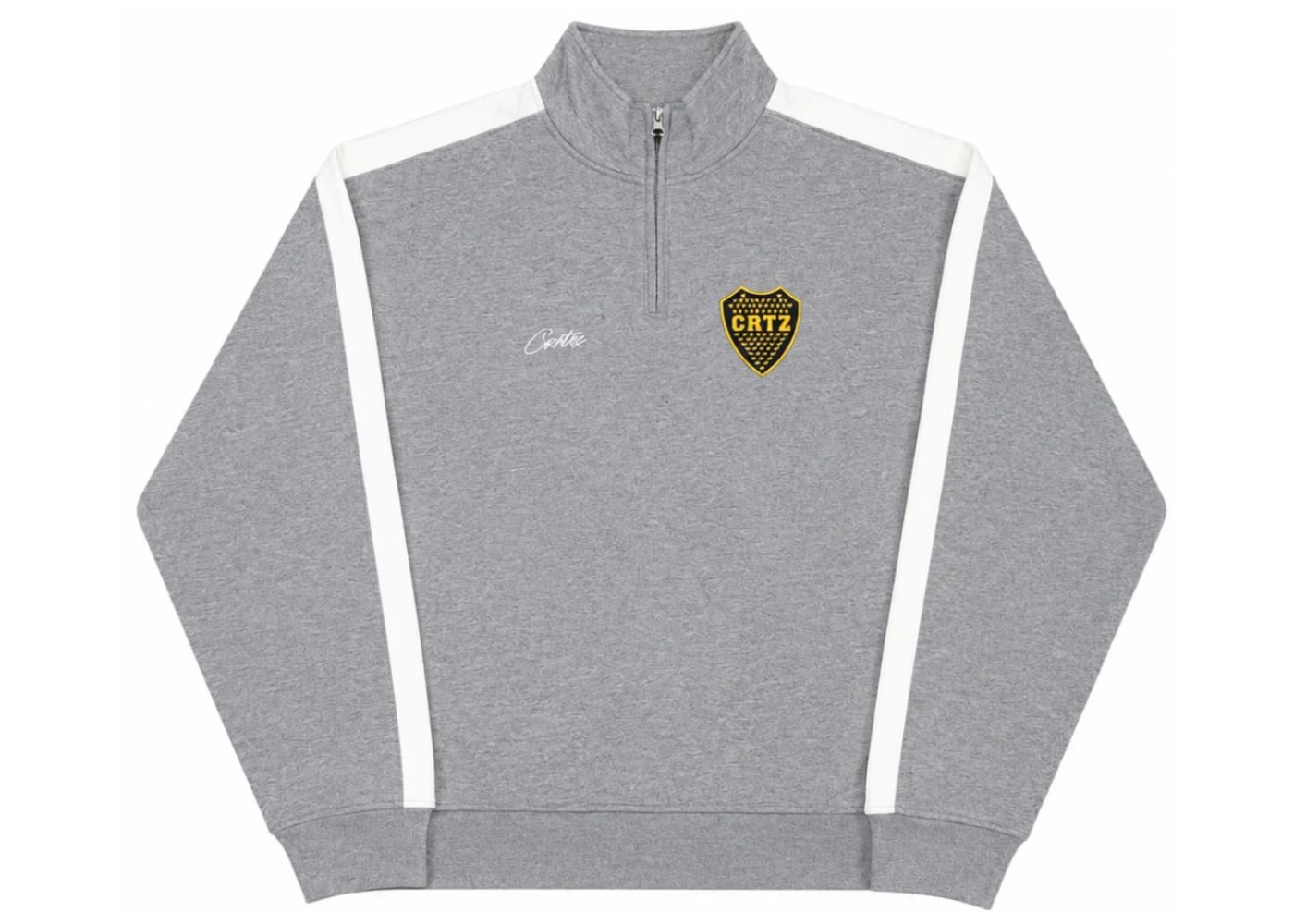 Corteiz Boca Quarter Zip Hoodie Grey