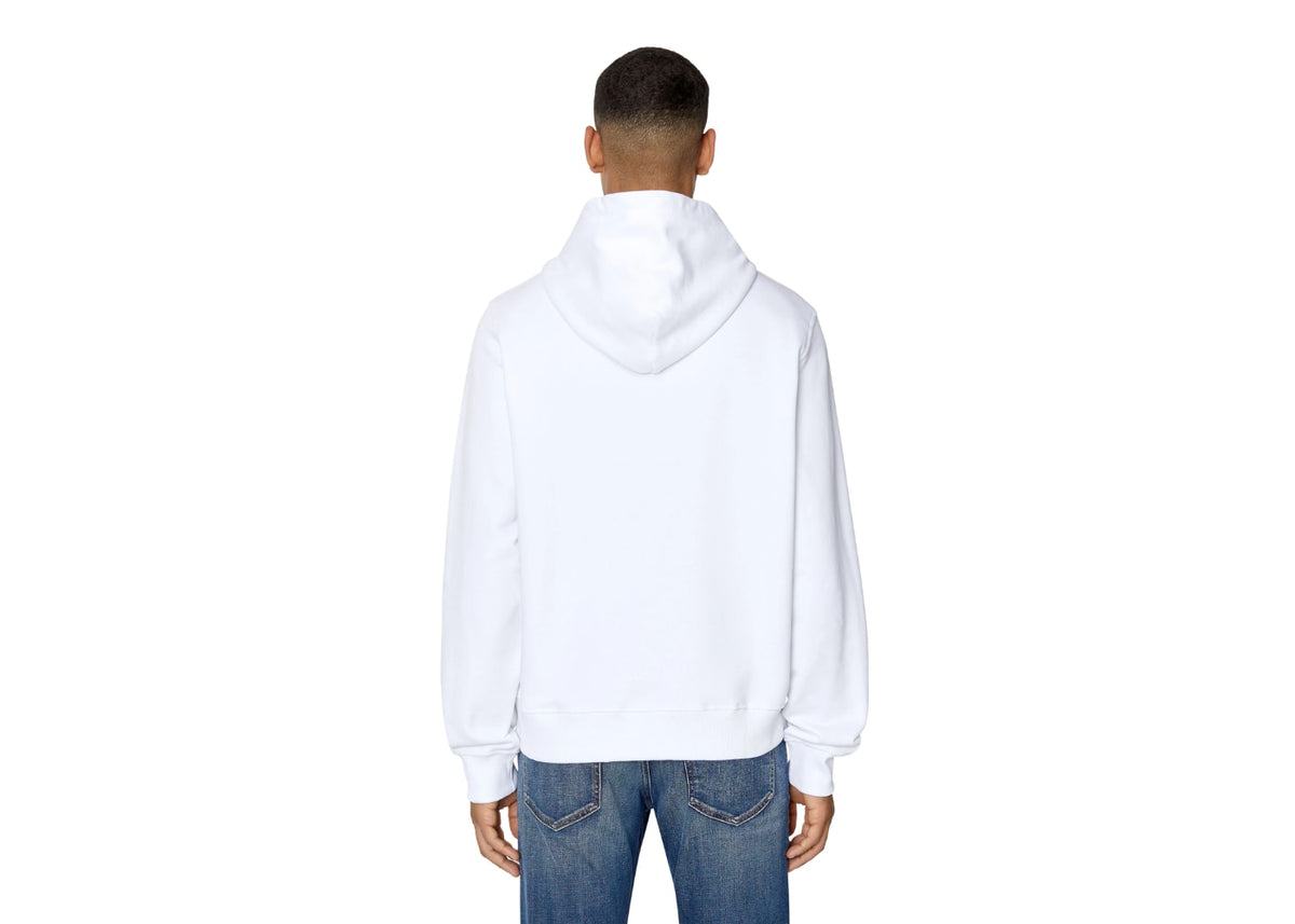 Diesel S-GINN-HOOD-E8 Logo Hoodie Bright White
