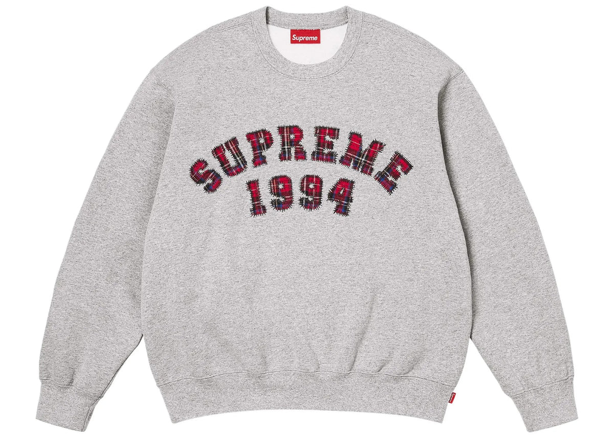 Supreme Plaid Arc Crewneck Heather Grey