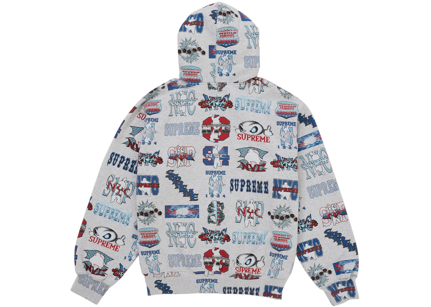 Supreme Flash Zip Up Hooded Sweatshirt White