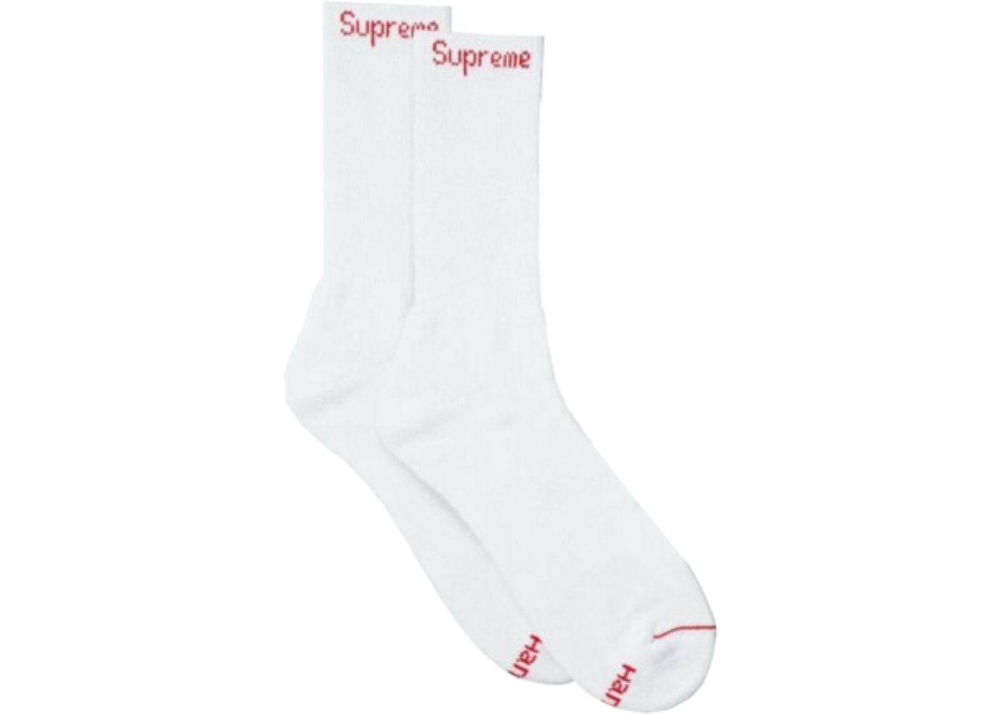 Supreme Hanes Crew Socks (1 Piece) White Ponožky