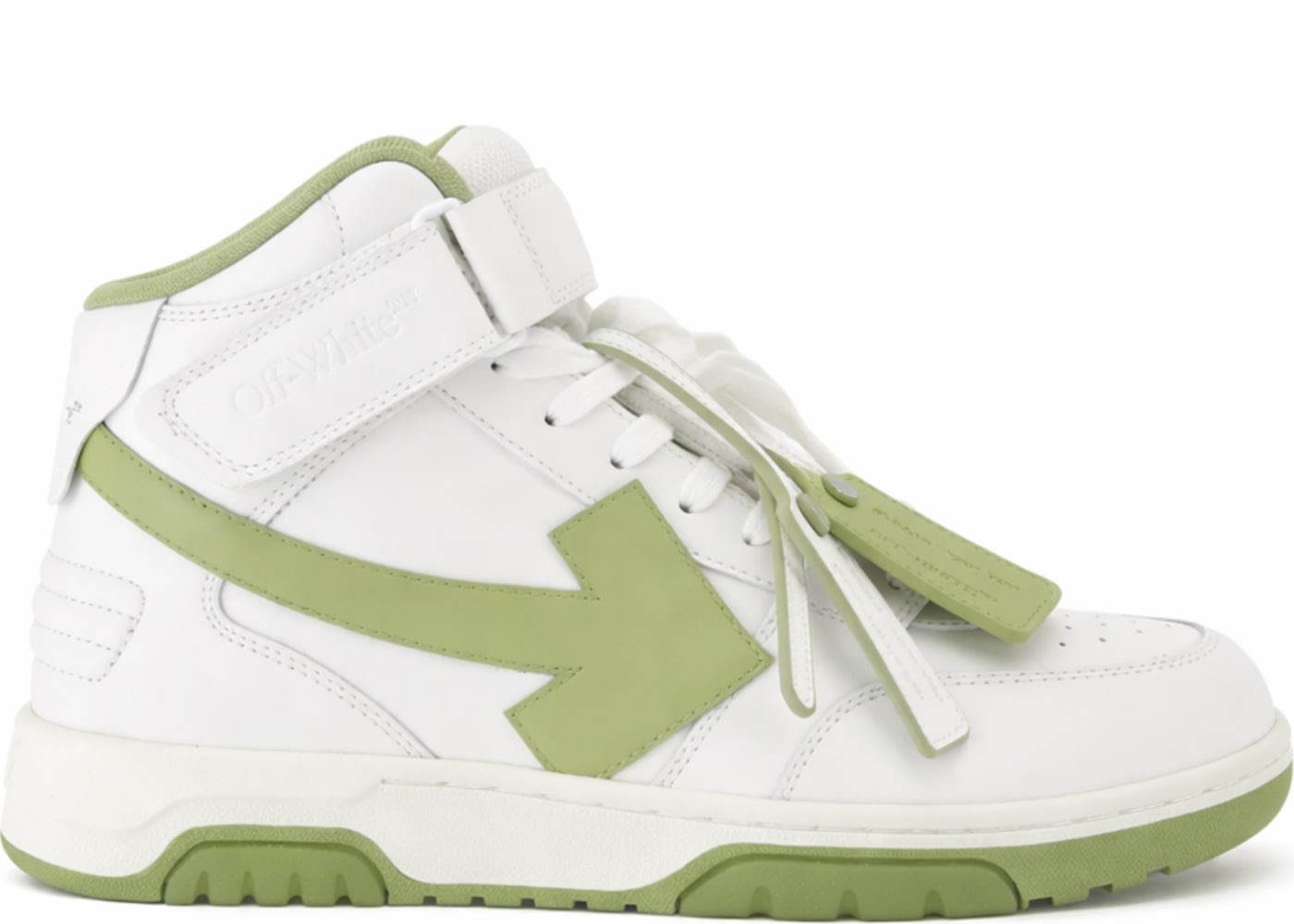 Off White Out Of Office Mid Top Sneakers White Sage Green