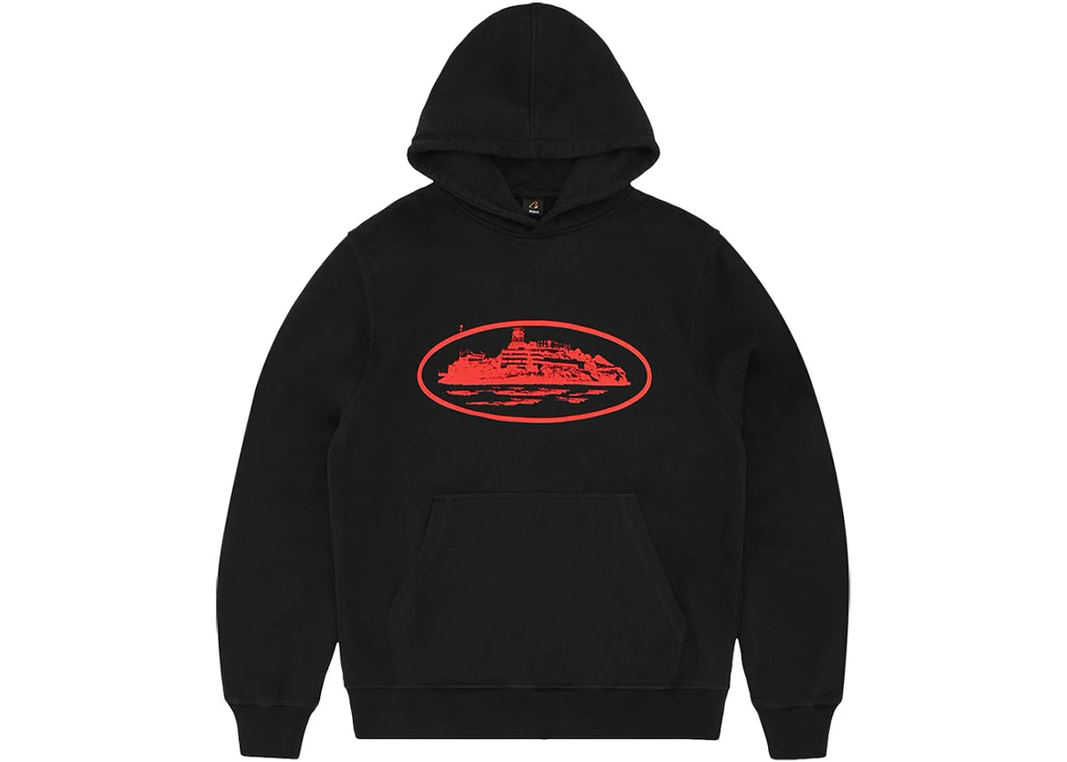 Corteiz Alcatraz V2 Hoodie Black/Red
