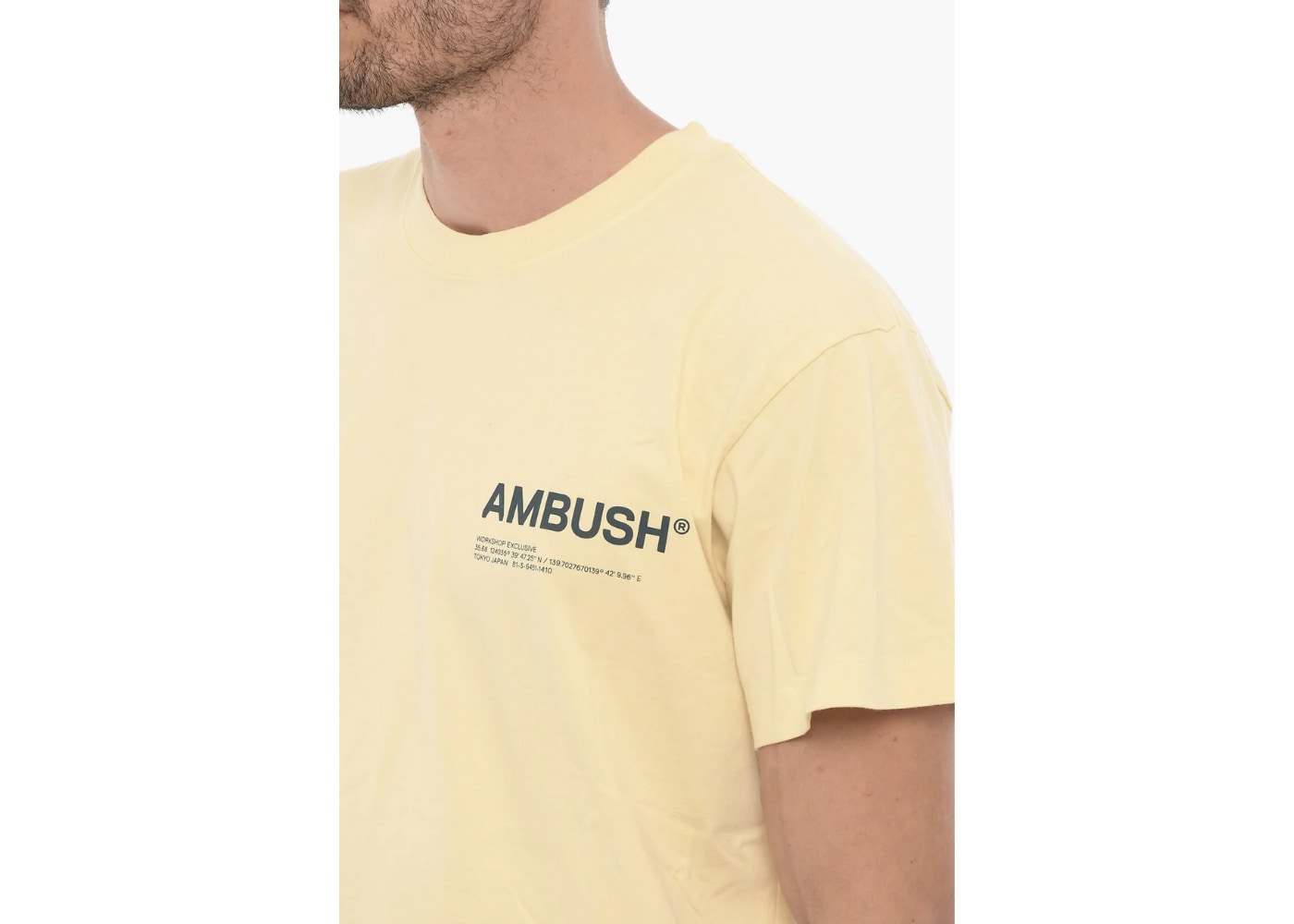 Ambush Solid Printed Logo T-Shirt Yellow