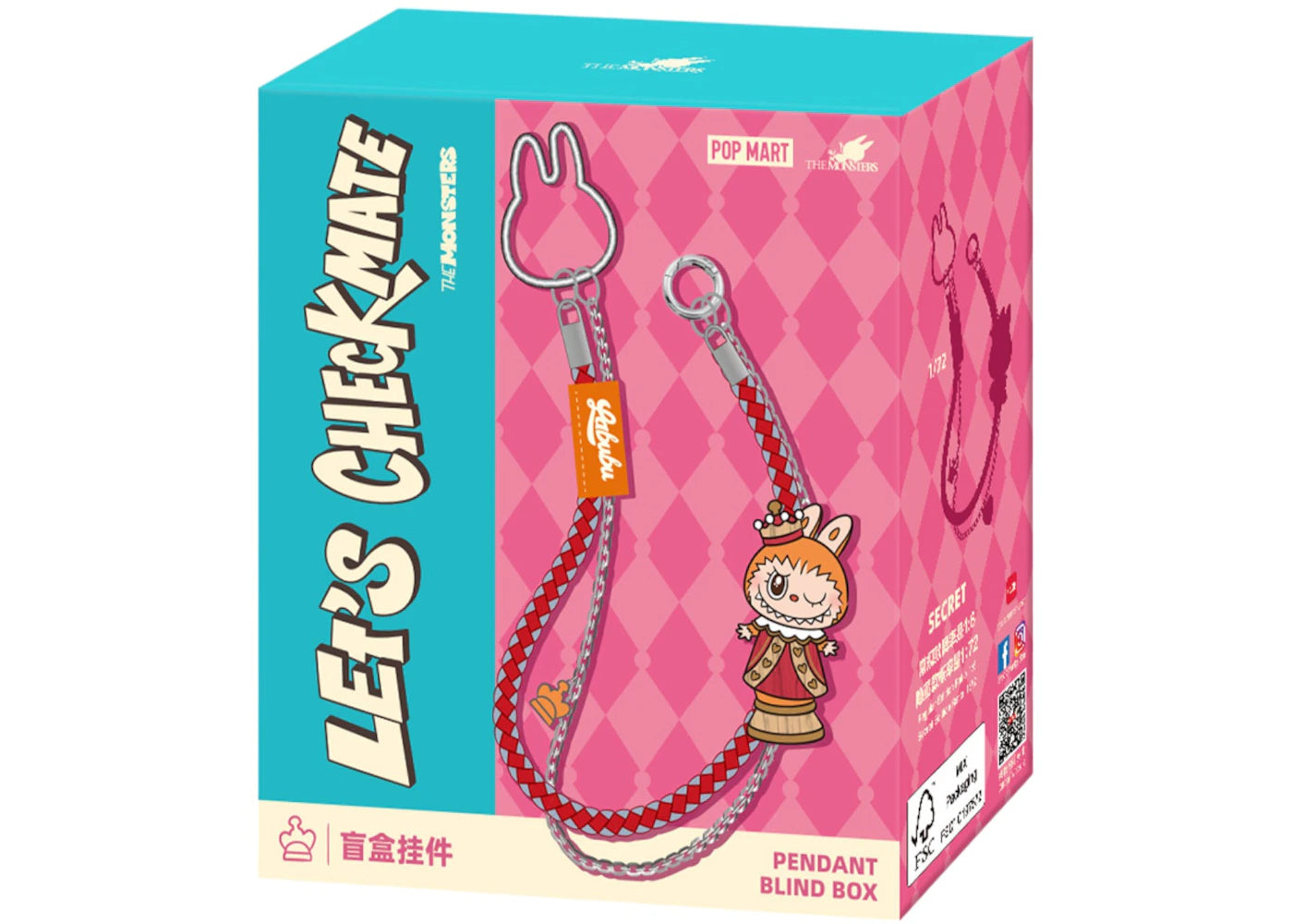Pop Mart Labubu The Monsters Let's Checkmate Series Pendant Single