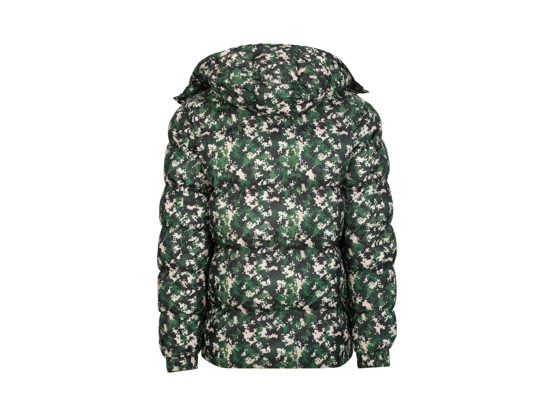 19v69 Italia Puffer Jacket Digital Camo Teddy Green