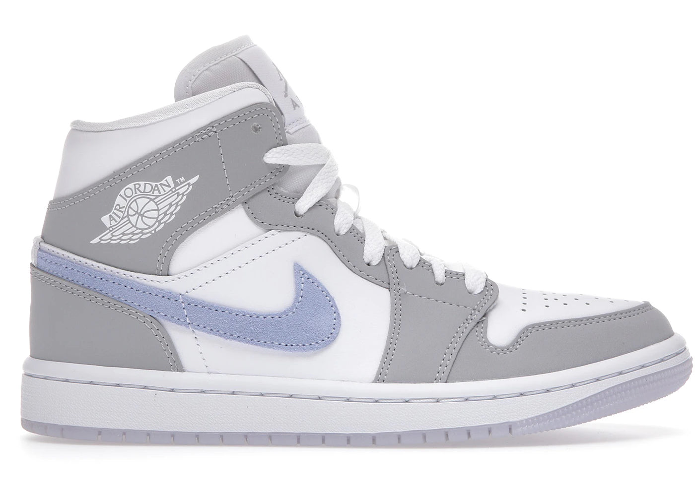 Air Jordan 1 Mid Wolf Grey Aluminum Blue (Women's)