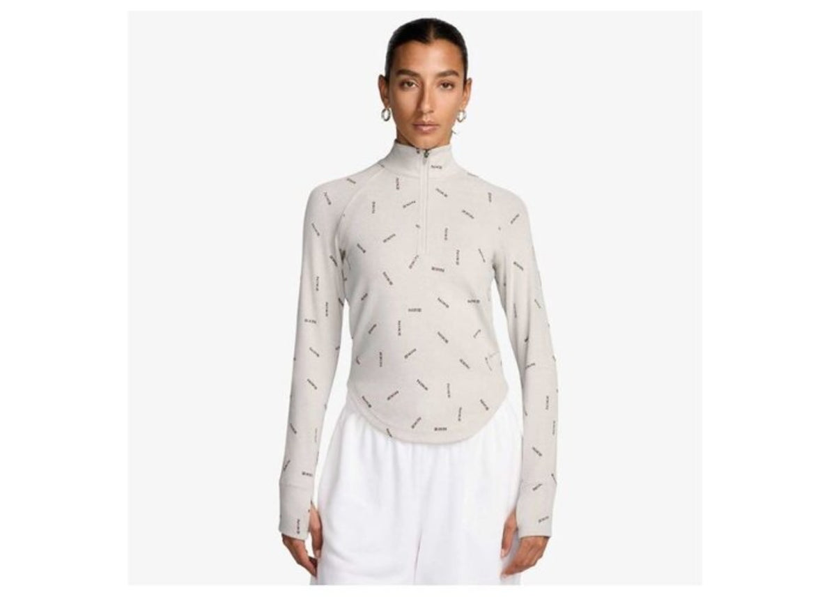 Nike Sportswear Collection Women's Slim 1/2-Zip Long-Sleeve Logo Top Light Orewood Brown/Red Sepia/Light Orewood Brown