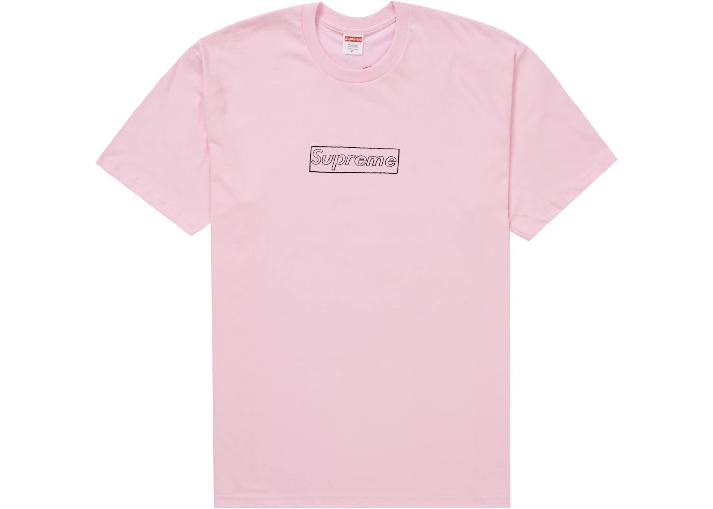Supreme KAWS Chalk Logo Tee Light Pink