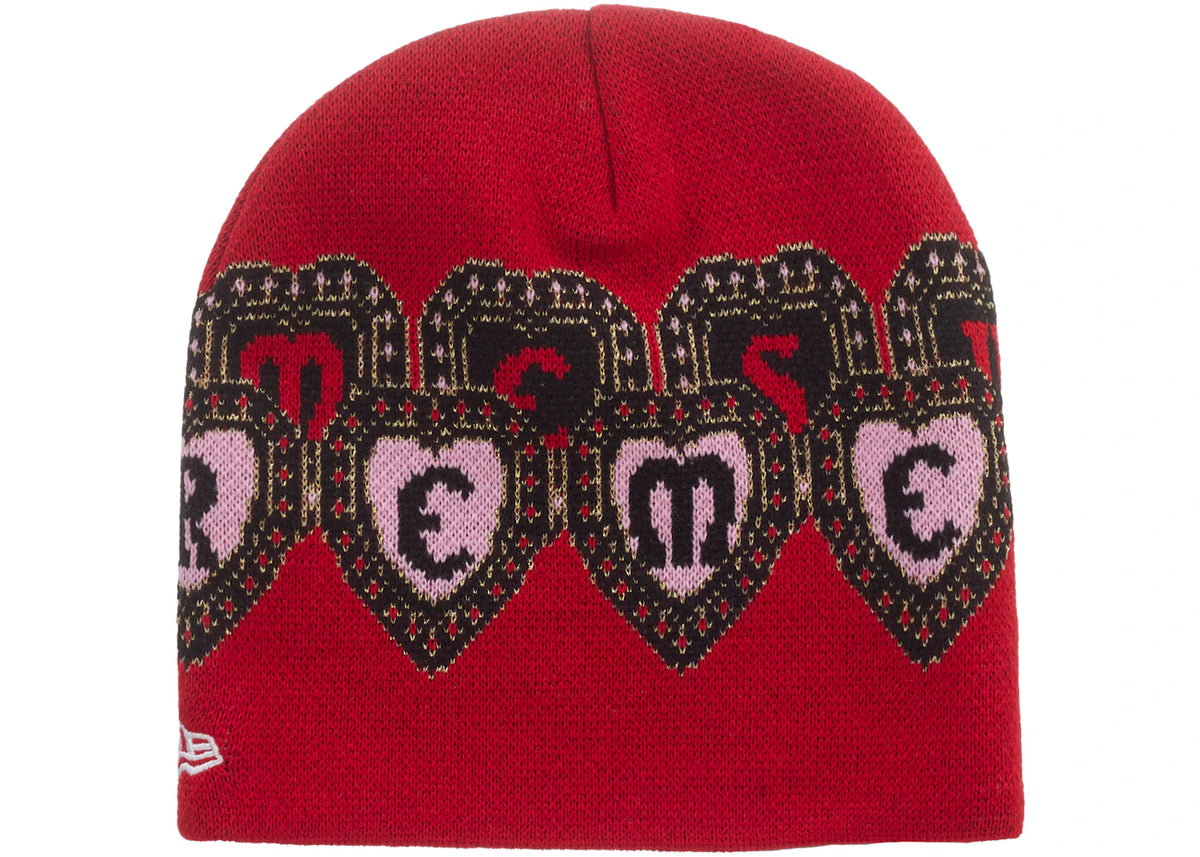 Supreme New Era Hearts Beanie Red