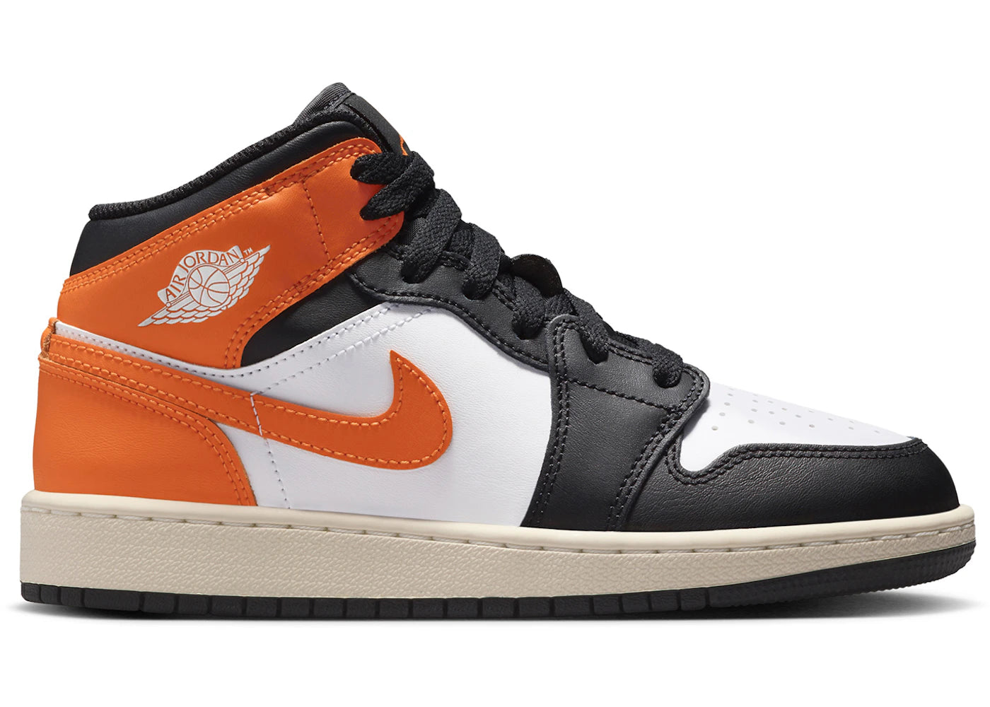 Jordan 1 Mid Black Toe Starfish Orange (GS)
