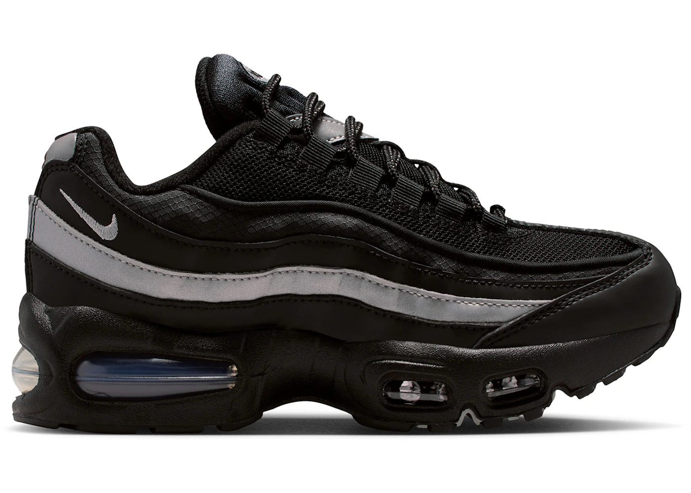 Nike Air Max 95 Black White Metallic Silver (GS)