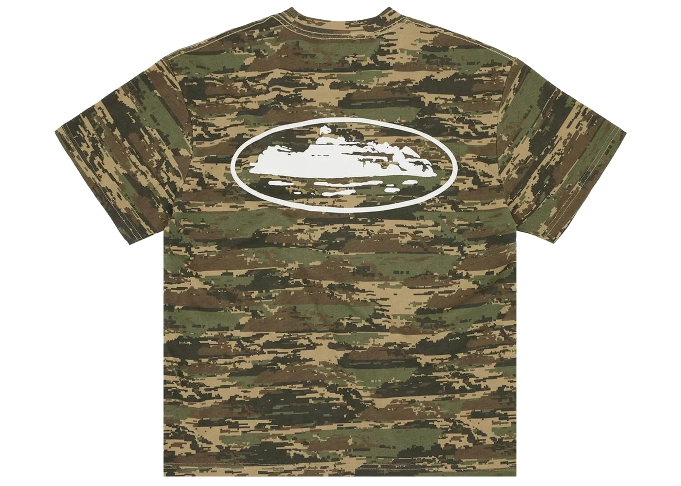 Corteiz Island Puff Print Tee Digi Green Camo