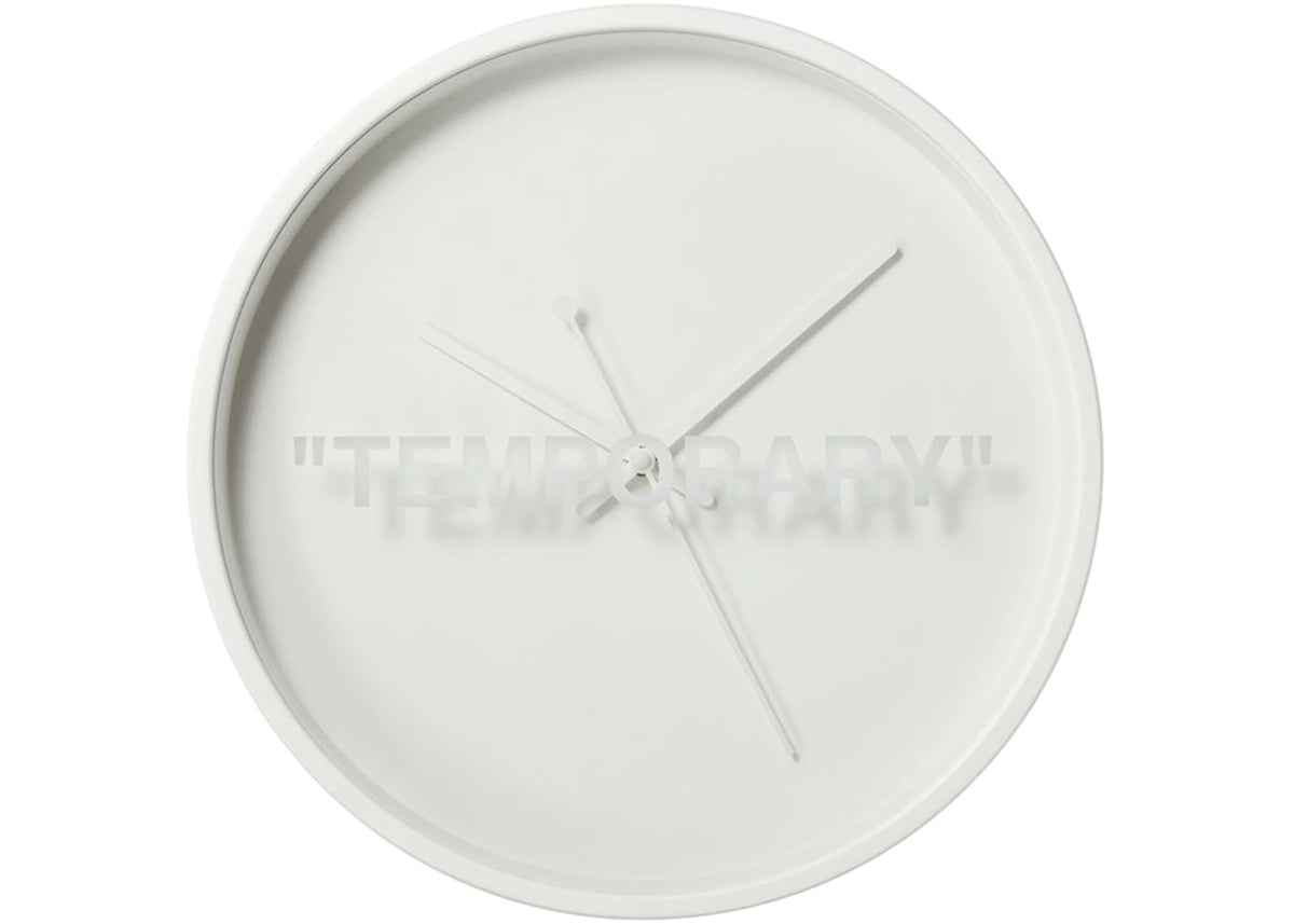 Virgil Abloh IKEA MARKERAD "TEMPORARY" Wall Clock White