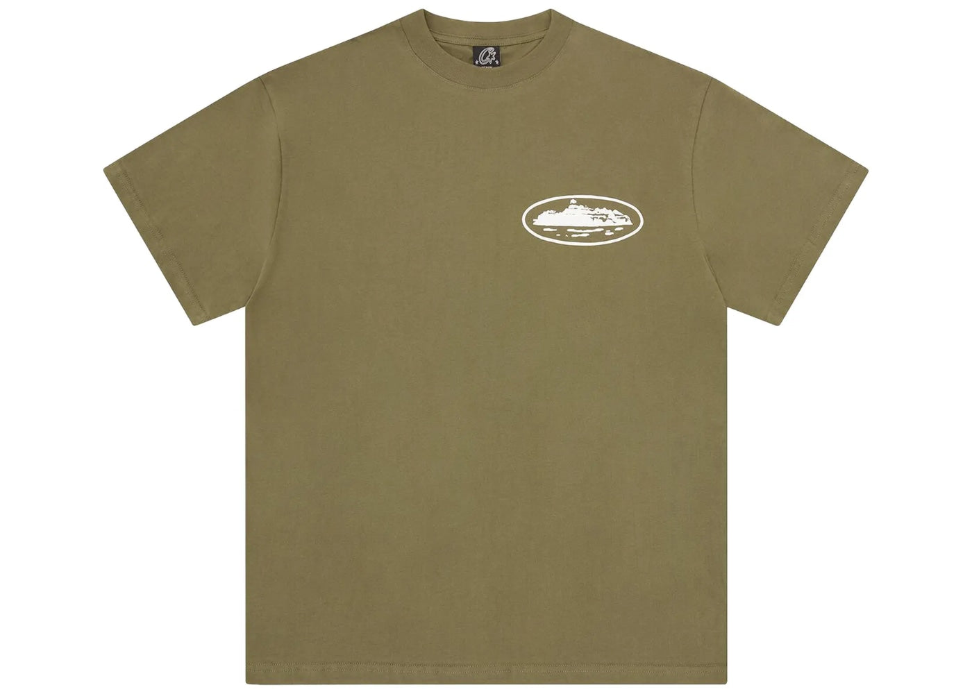 Corteiz Island Puff Print Tee Olive Green