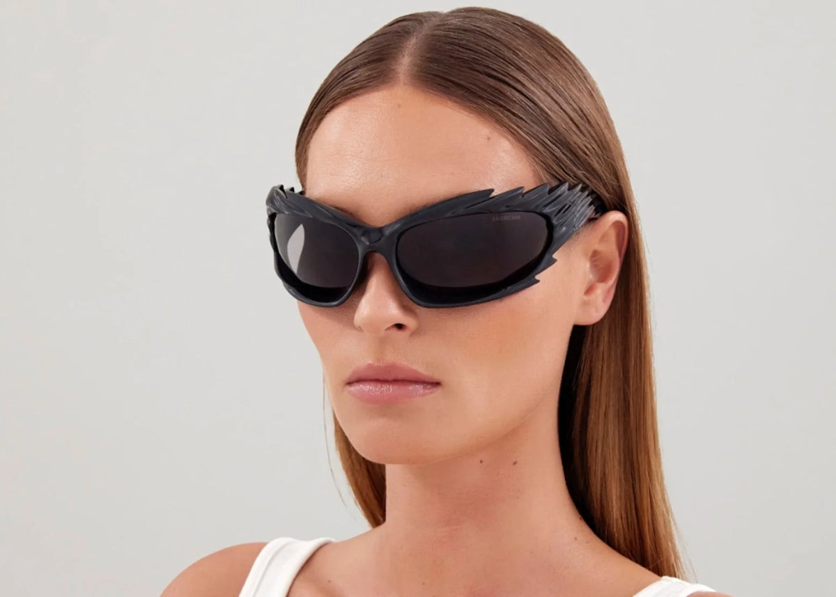 Balenciaga Spike Rectangle Sunglasses Black