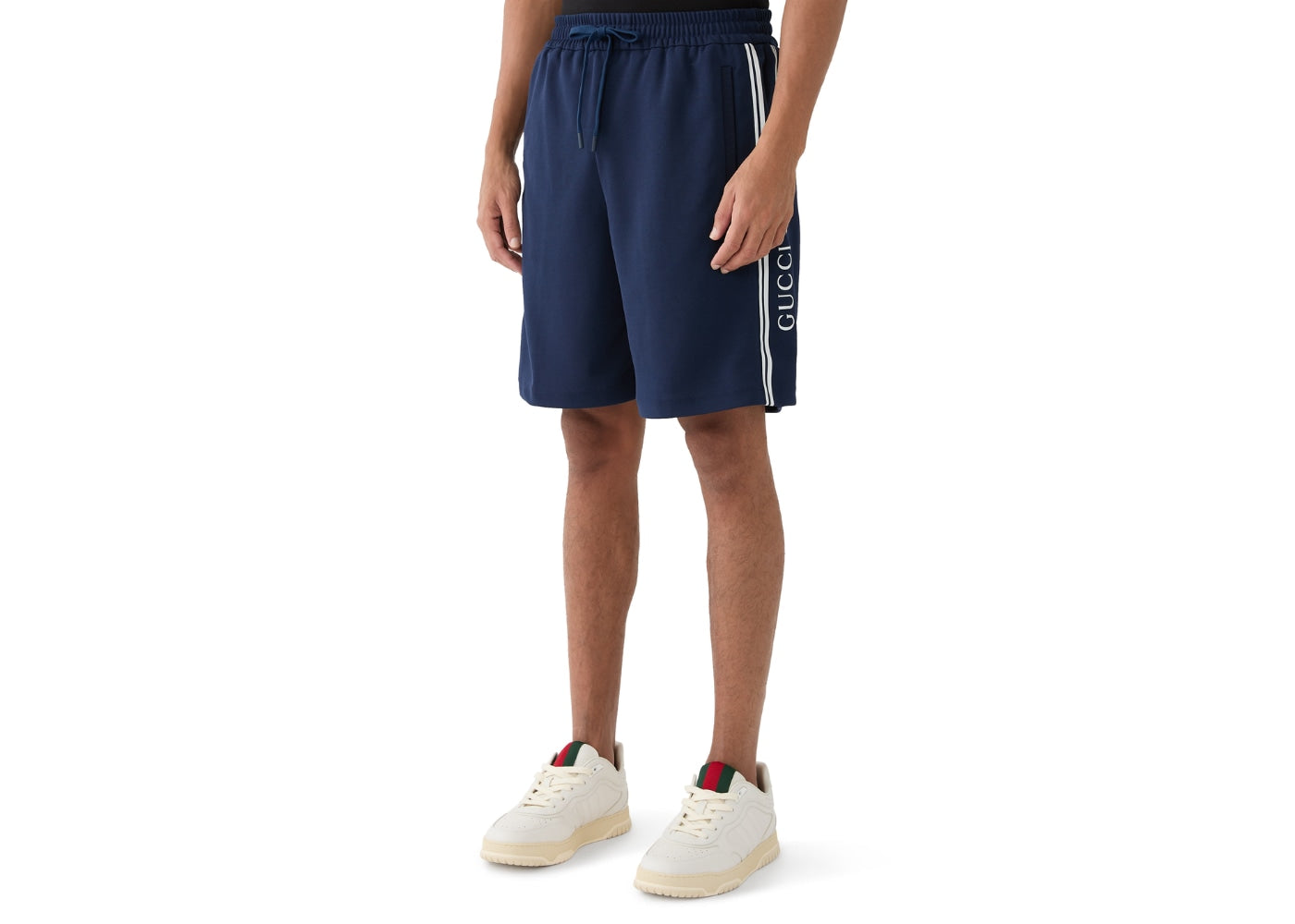Gucci Technical Stripe Jersey Shorts Blue Navy